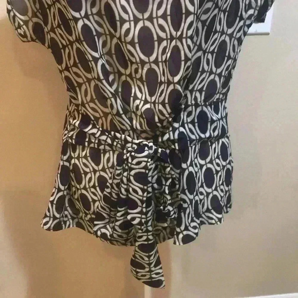 BANANA REPUBLIC Sheer Circle Geo Print Sleeveless Top Size L - Picture 7 of 10